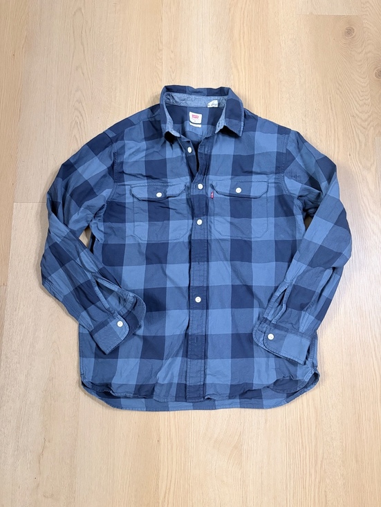 Other - Levi’s Relaxed Fit Blue Buffalo Plaid Button-Up Shirt Men’s Medium